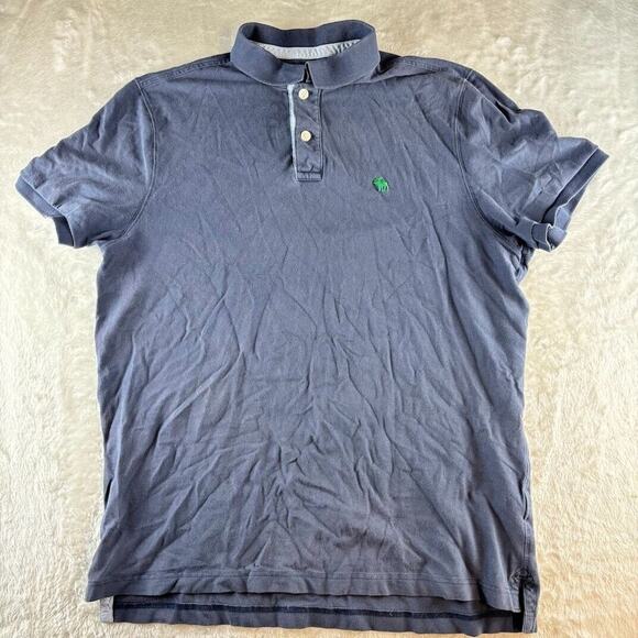 Abercrombie & Fitch Polo Men's XL Short Sleeve Moose Logo Blue - Picture 1 of 9